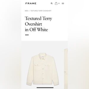 **SOLD*** FRAME - Textured Terry Overshirt in Off White